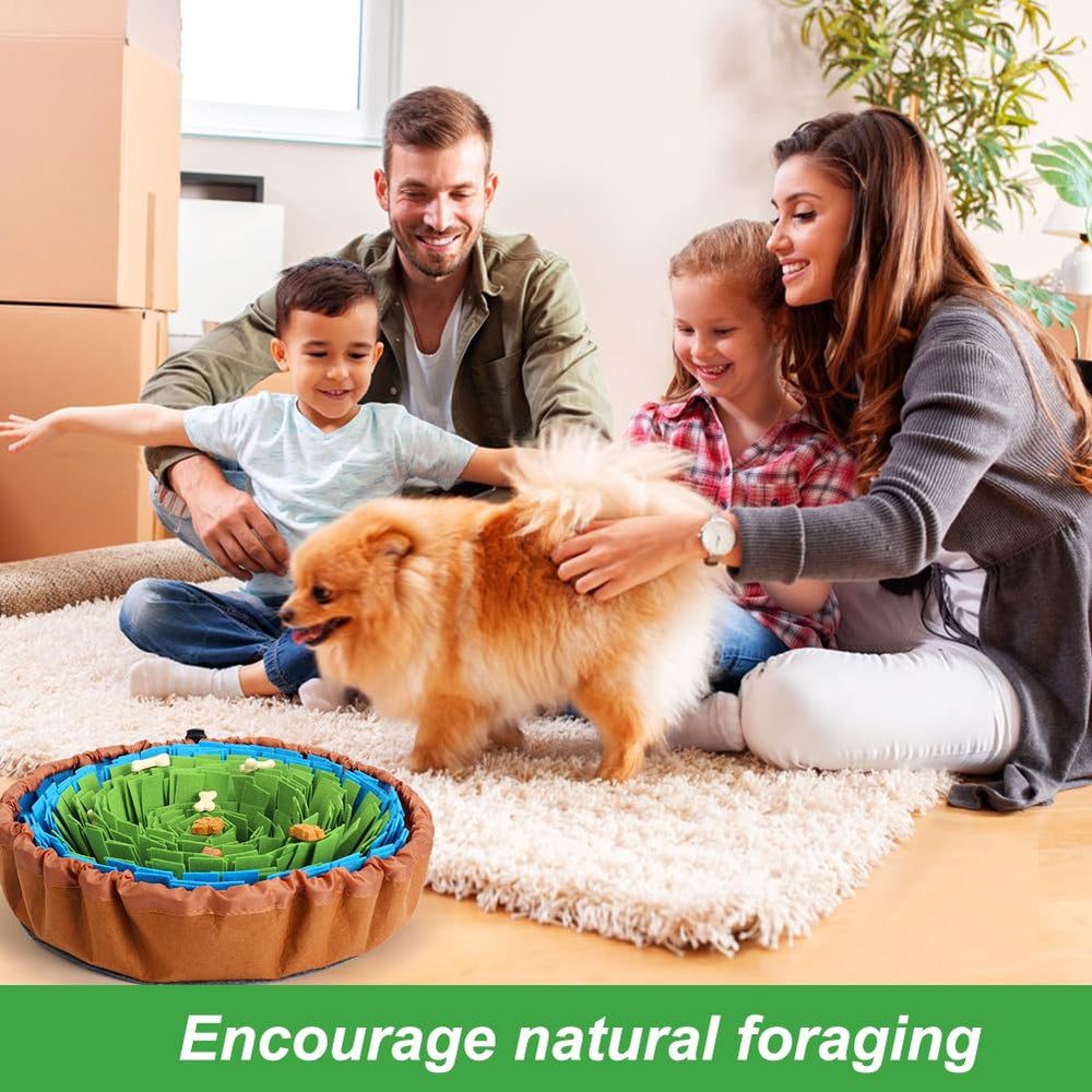 Vivifying Snuffle Mat stress-relief-use depicts gentle distraction and boredom reduction