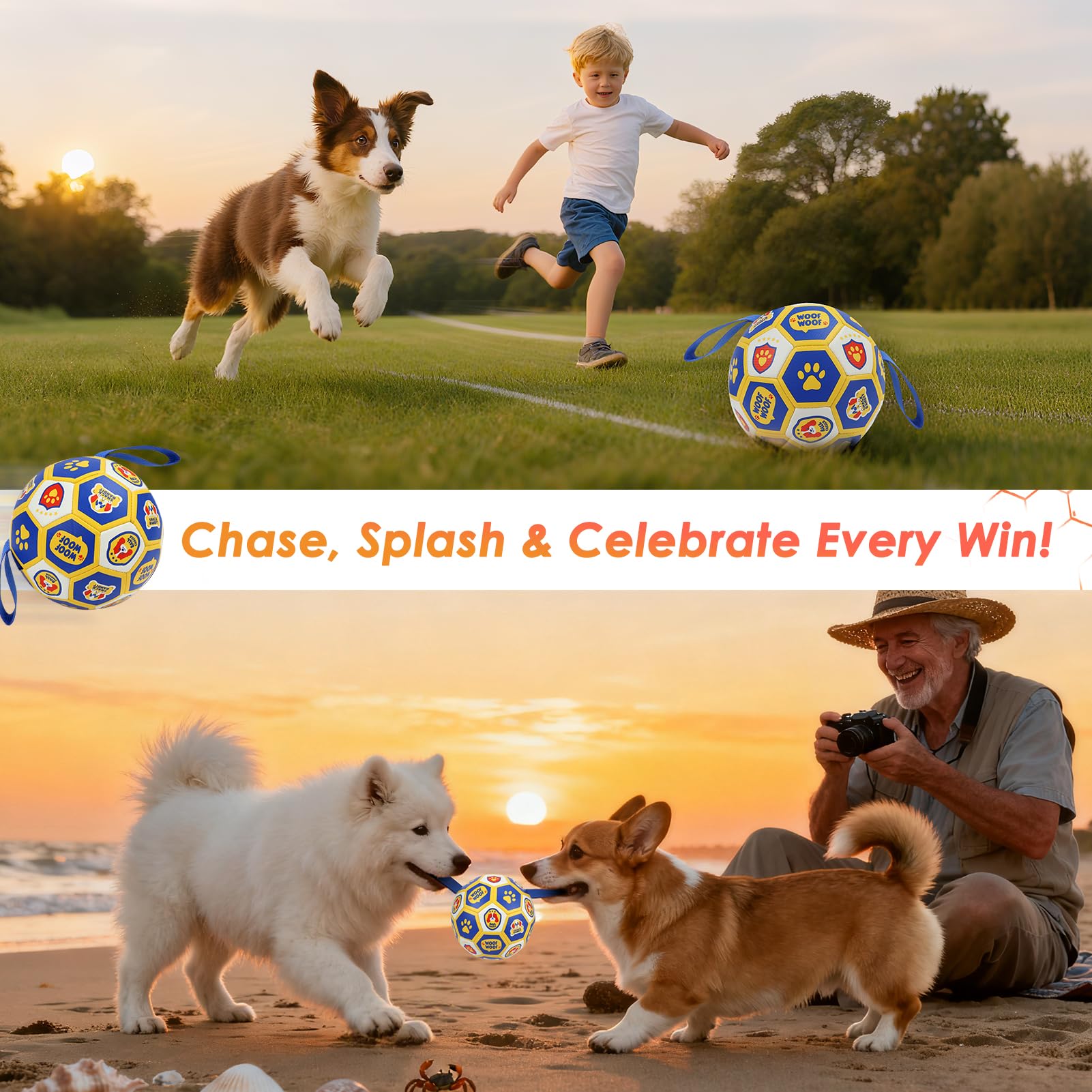 Vivifying soft-touch surface dog ball promotes quiet indoor fun.
