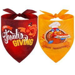 Vivifying Thanksgiving dog bandana pack with turkey prints for festive photos