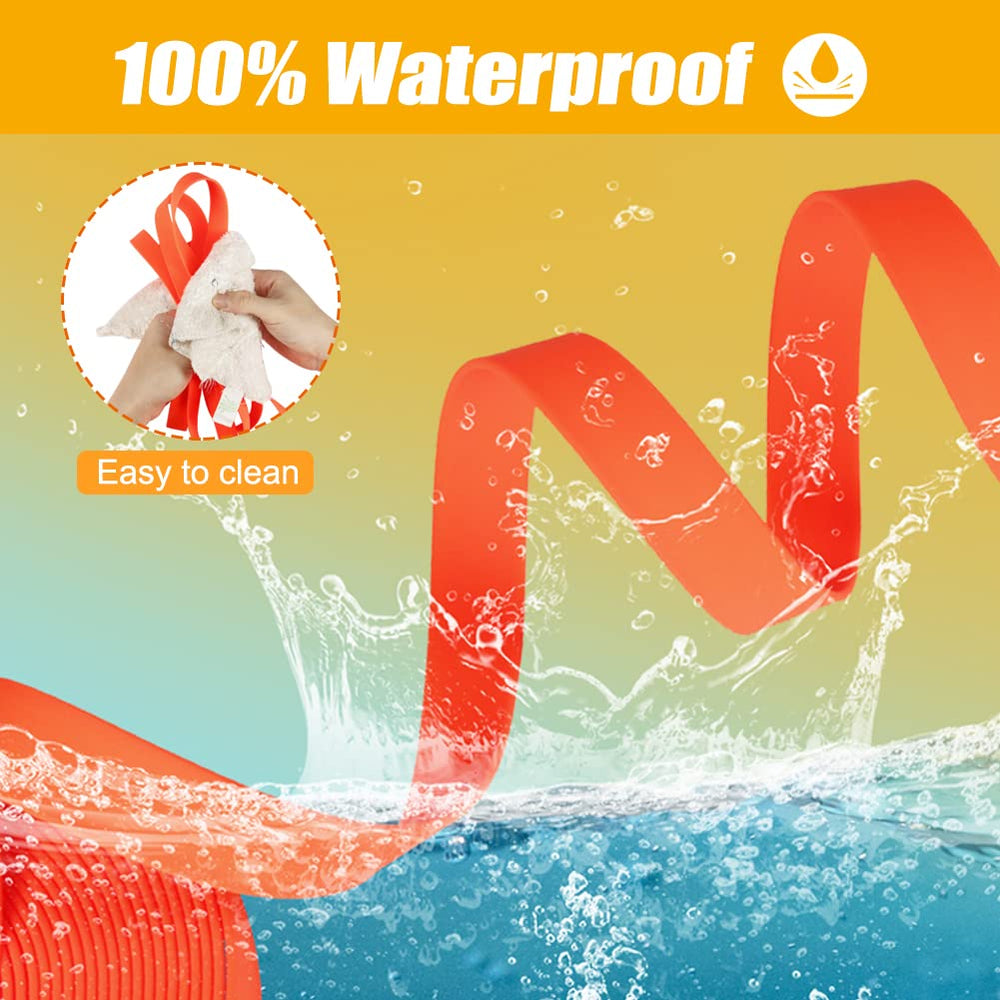 Vivifying orange long leash showing 360° swivel buckle for secure attachment