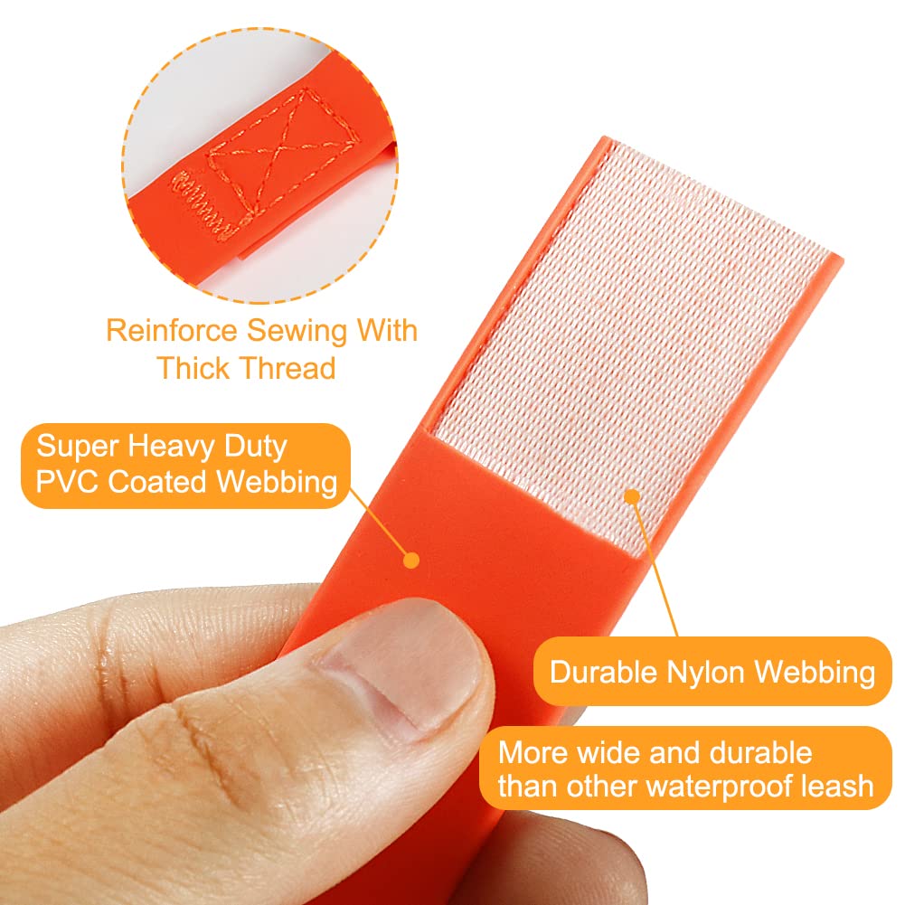 Vivifying 20ft PVC leash in orange, waterproof and quick-dry for water-friendly walks