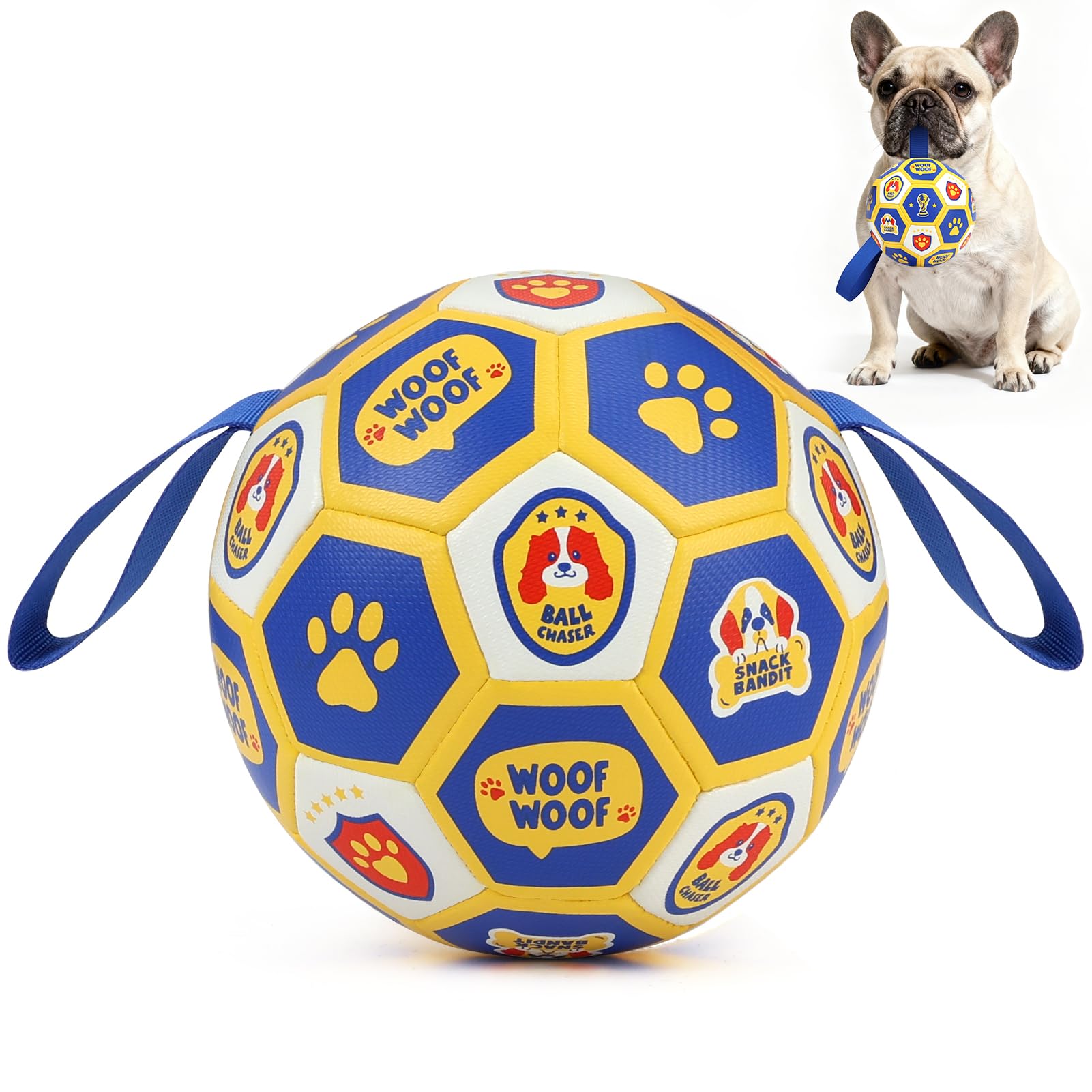 Vivifying world cup dog soccer ball 6 inch ready for fetch and active play.