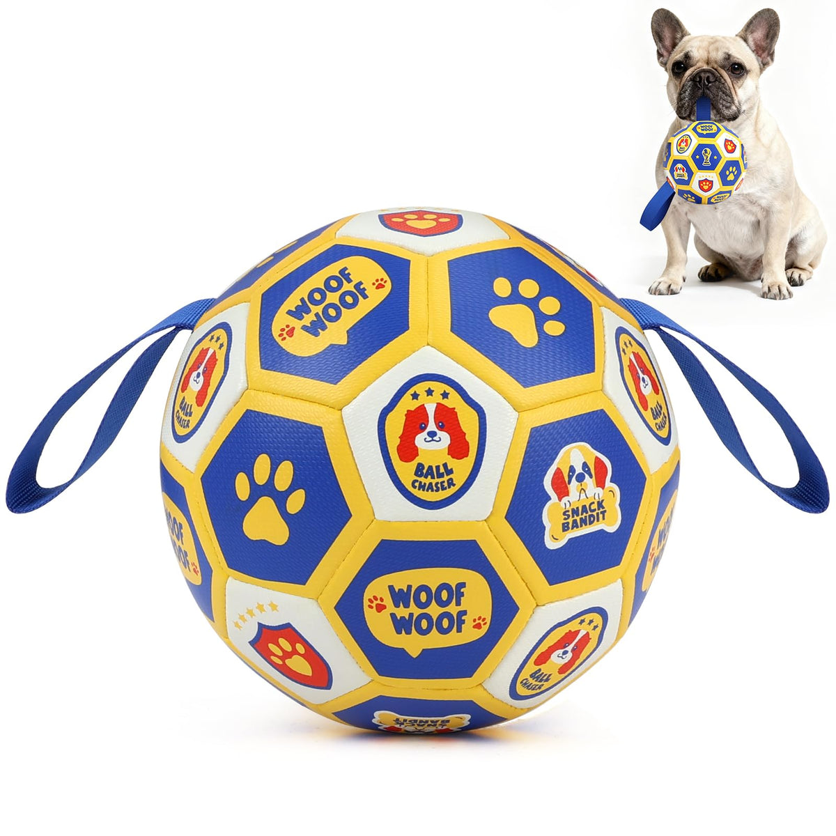 Vivifying world cup dog soccer ball 6 inch ready for fetch and active play.