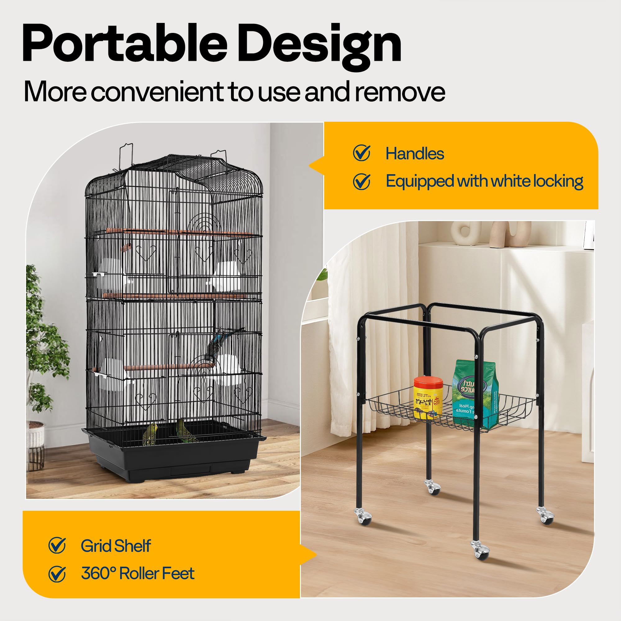 VIVOHOME top-open play area with crossbeam for elevated perching and interaction.