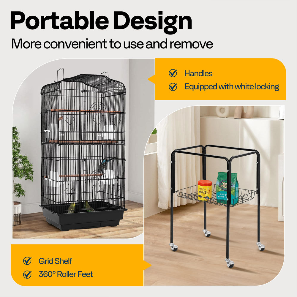 VIVOHOME top-open play area with crossbeam for elevated perching and interaction.