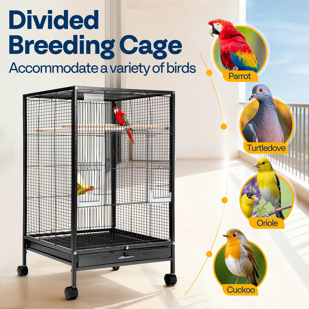 VIVOHOME included food boxes and wooden perches support feeding convenience.