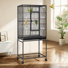 VIVOHOME bird cage top view shows spacious layout for toys and decor