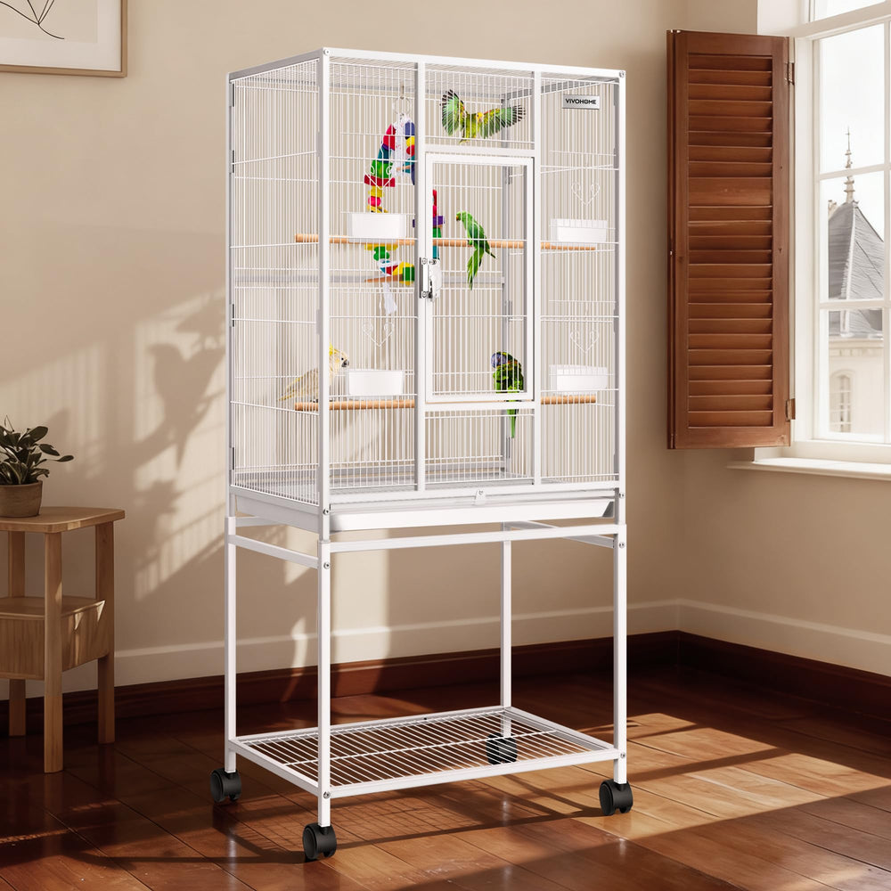 VIVOHOME 54-inch bird cage front view shows sturdy frame for safe supervision