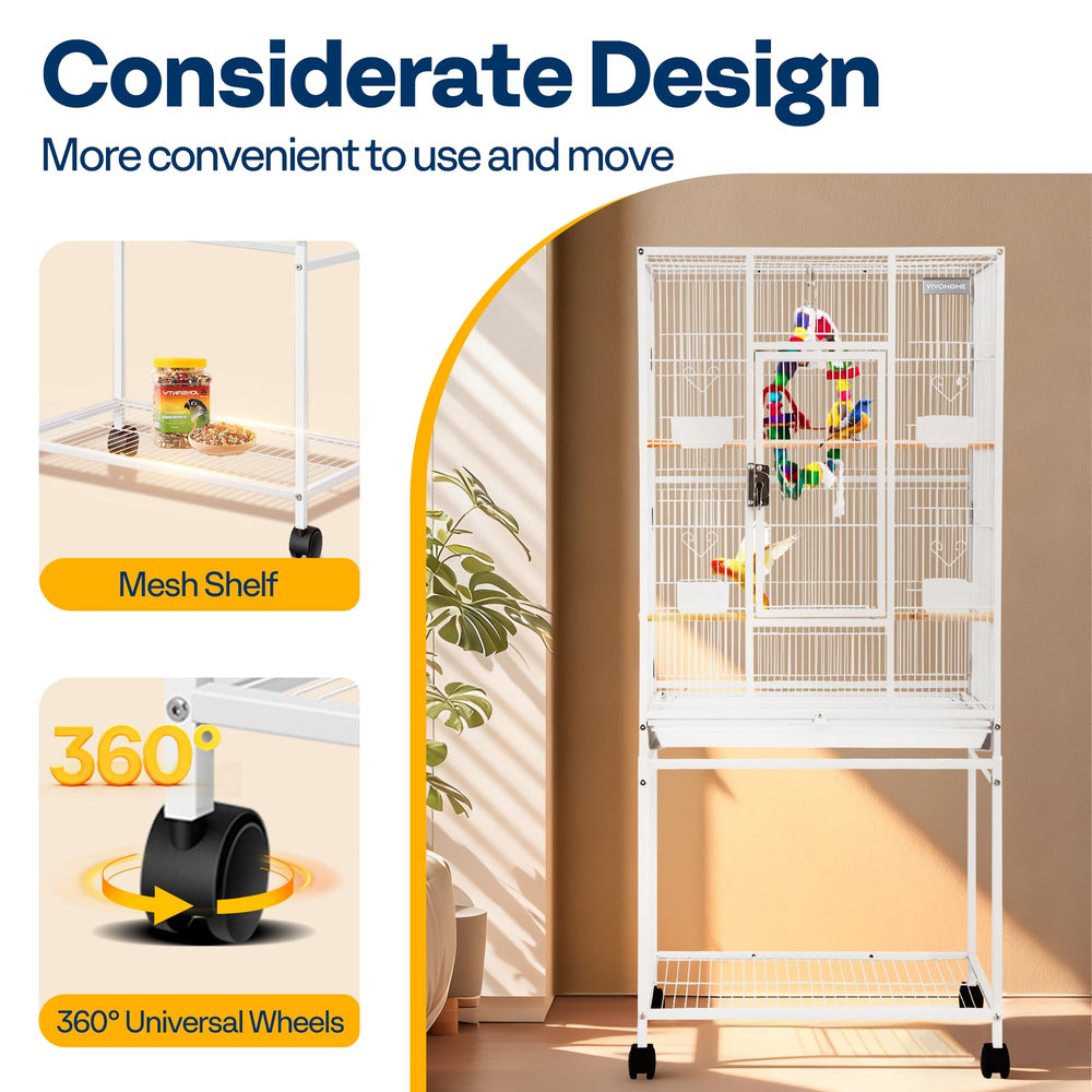 VIVOHOME interior with perches and drawer-style tray for easy maintenance