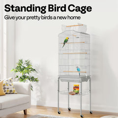 VIVOHOME bird cage top opening highlights easy access to birds during routine care.