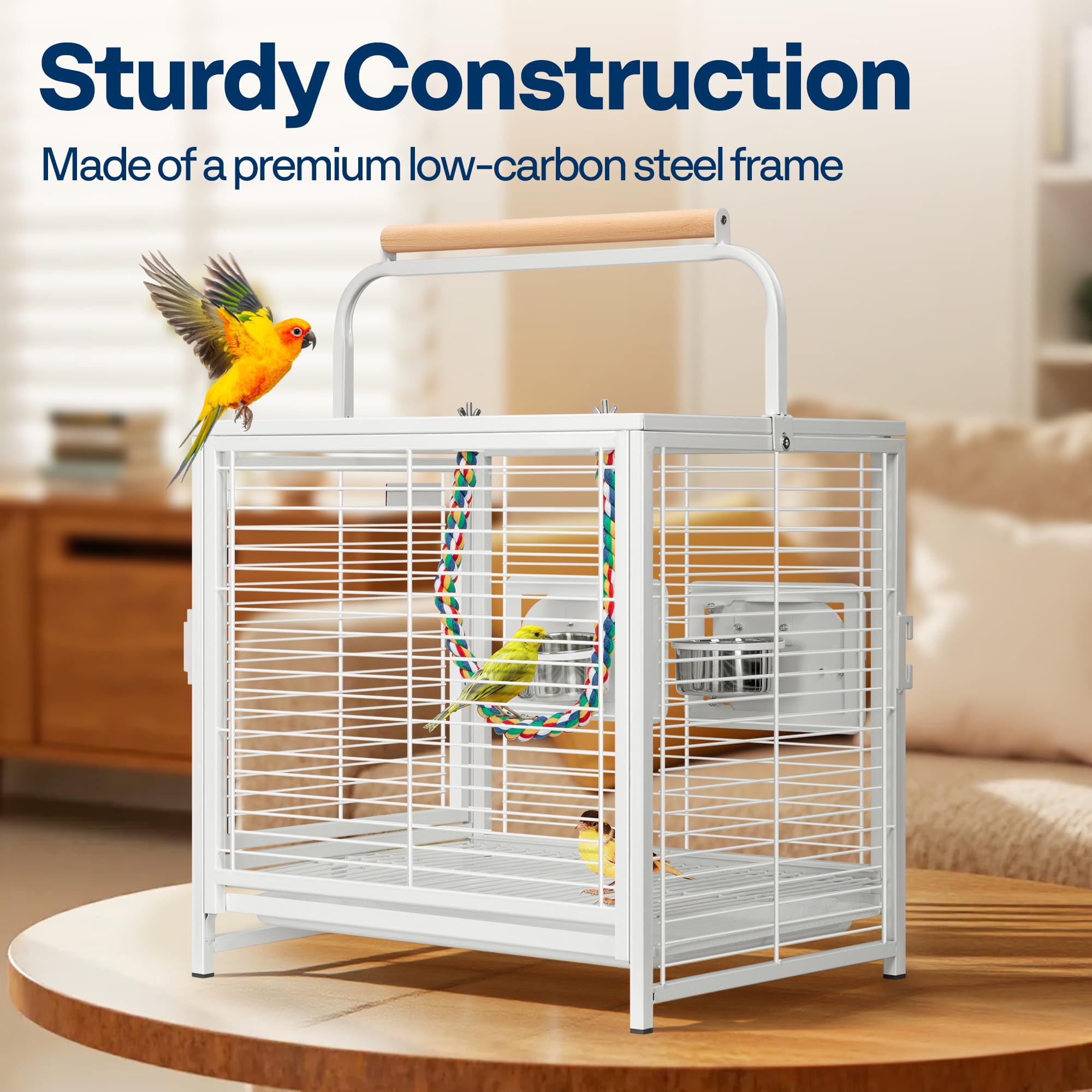VIVOHOME front view shows safe 0.6-inch bar spacing for small birds