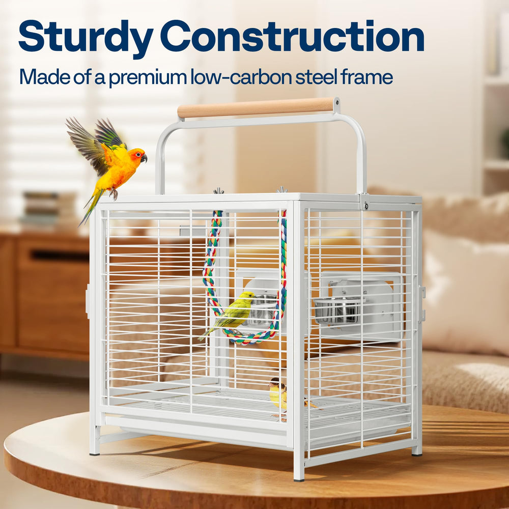 VIVOHOME front view shows safe 0.6-inch bar spacing for small birds