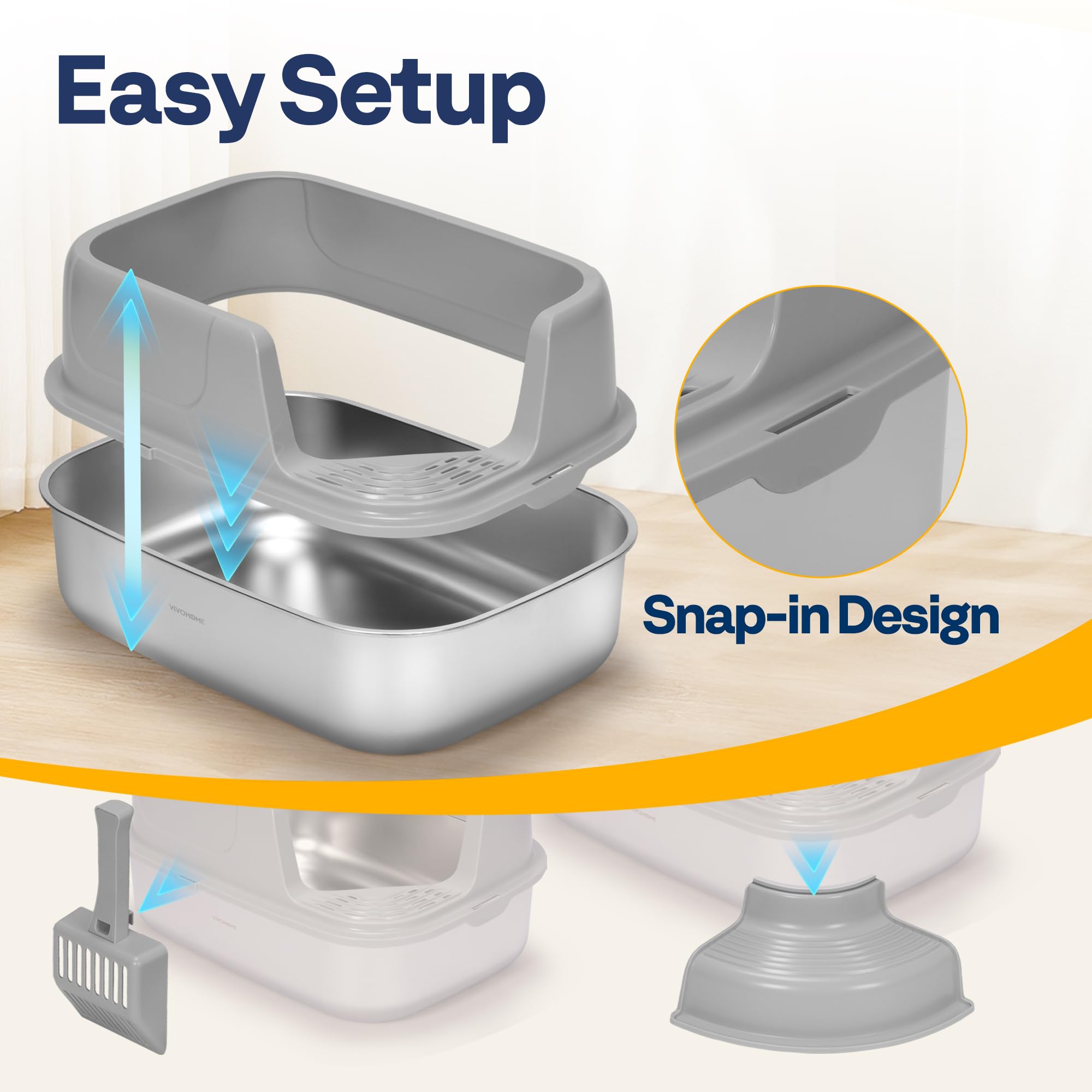 Non-slip feet on the VIVOHOME XL stabilize placement on any floor.