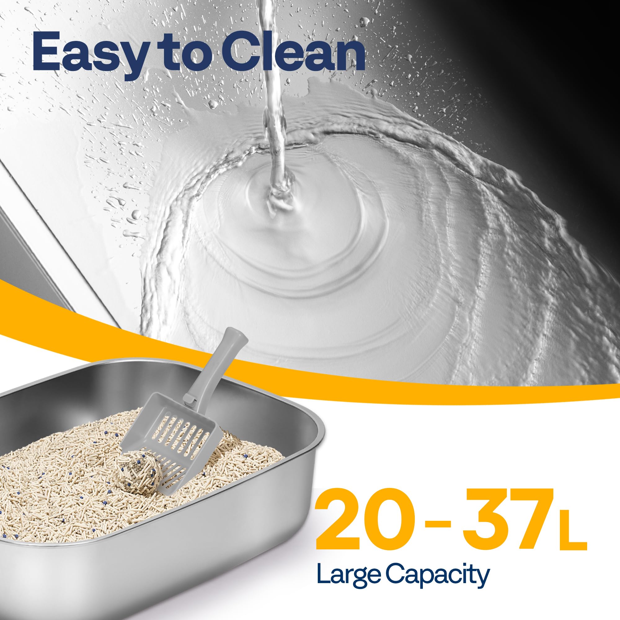 Wide interior with tall sides in VIVOHOME XL prevent spills and mess.