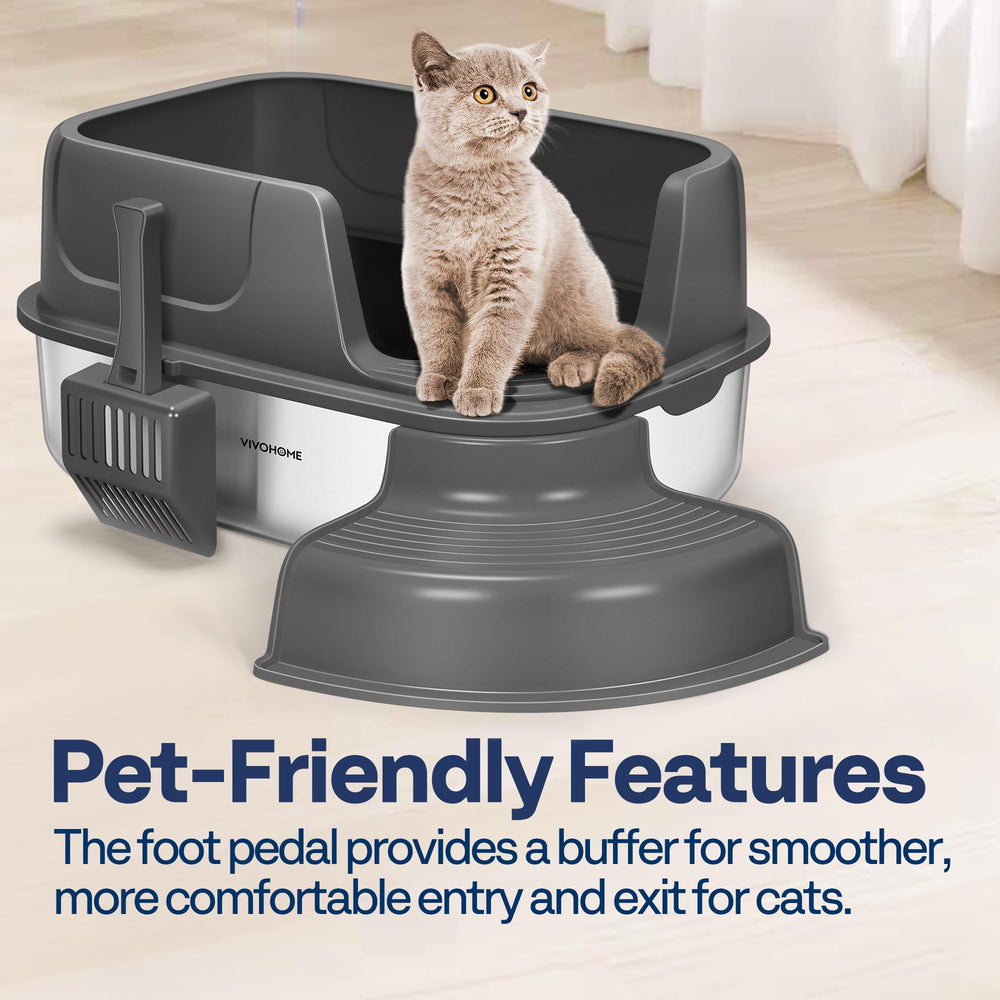 VIVOHOME XL stainless steel interior close-up emphasizes non-stick surface for easy cleaning.