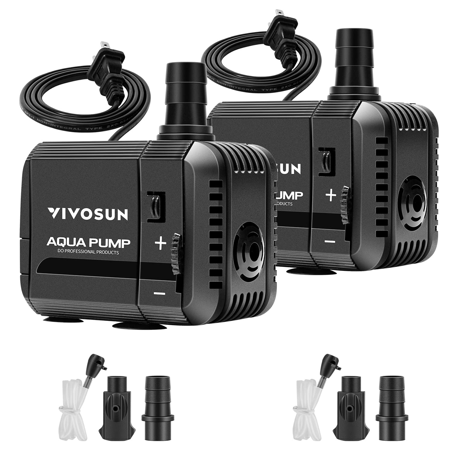 VIVOSUN 210GPH submersible pump assembly demonstrates compact, versatile water feature compatibility.