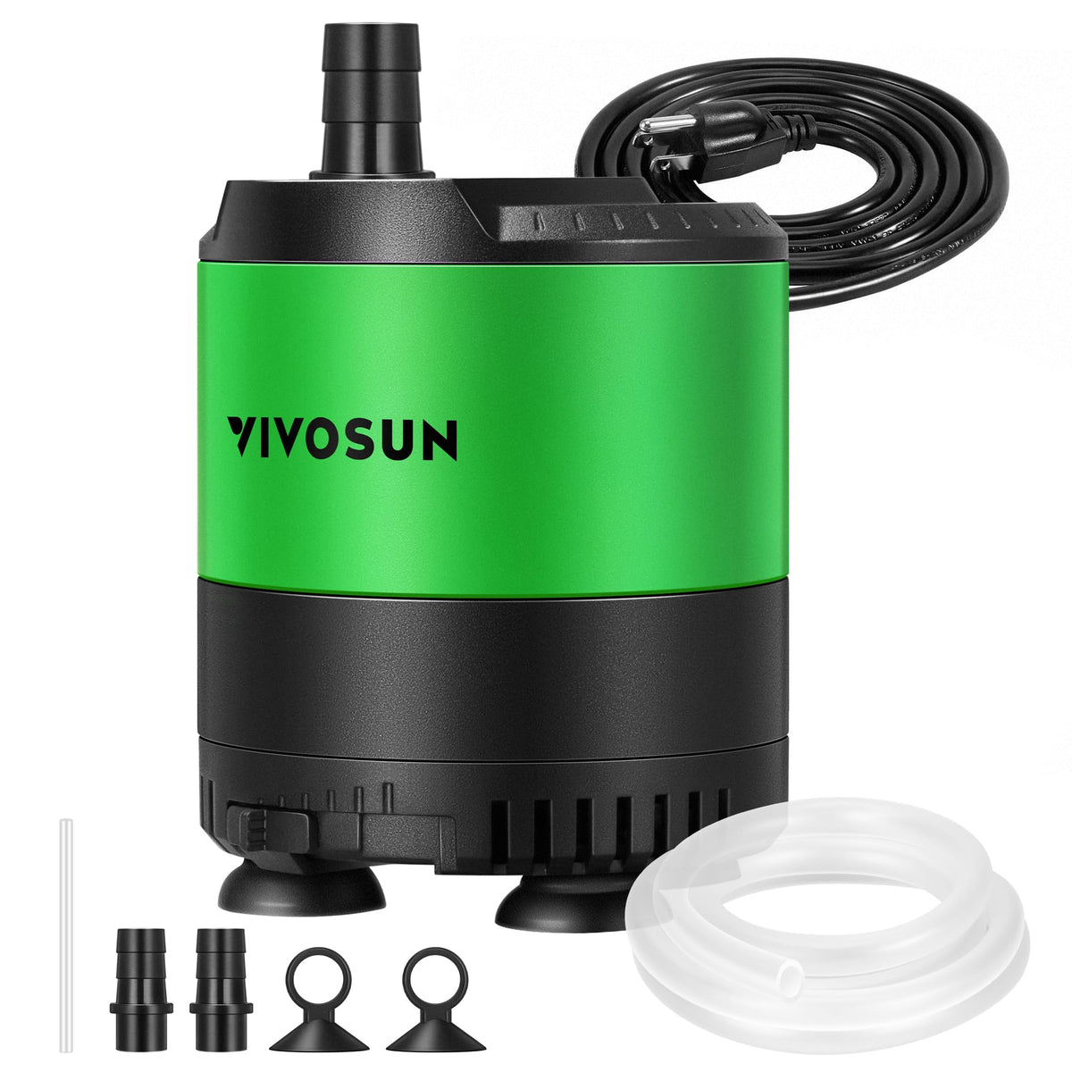 VIVOSUN 210GPH submersible pump side view for reliable aquarium circulation