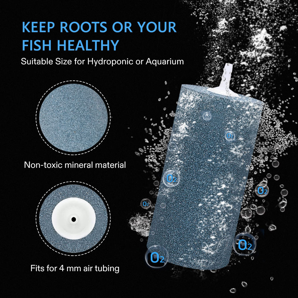 VIVOSUN air stone dense fine bubbles in fish tank setup.