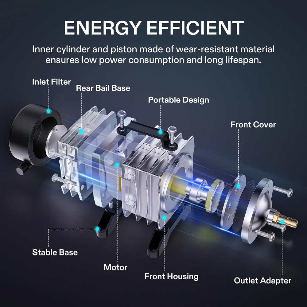 VIVOSUN commercial air pump aquarium-oxygenation setup for easy integration.
