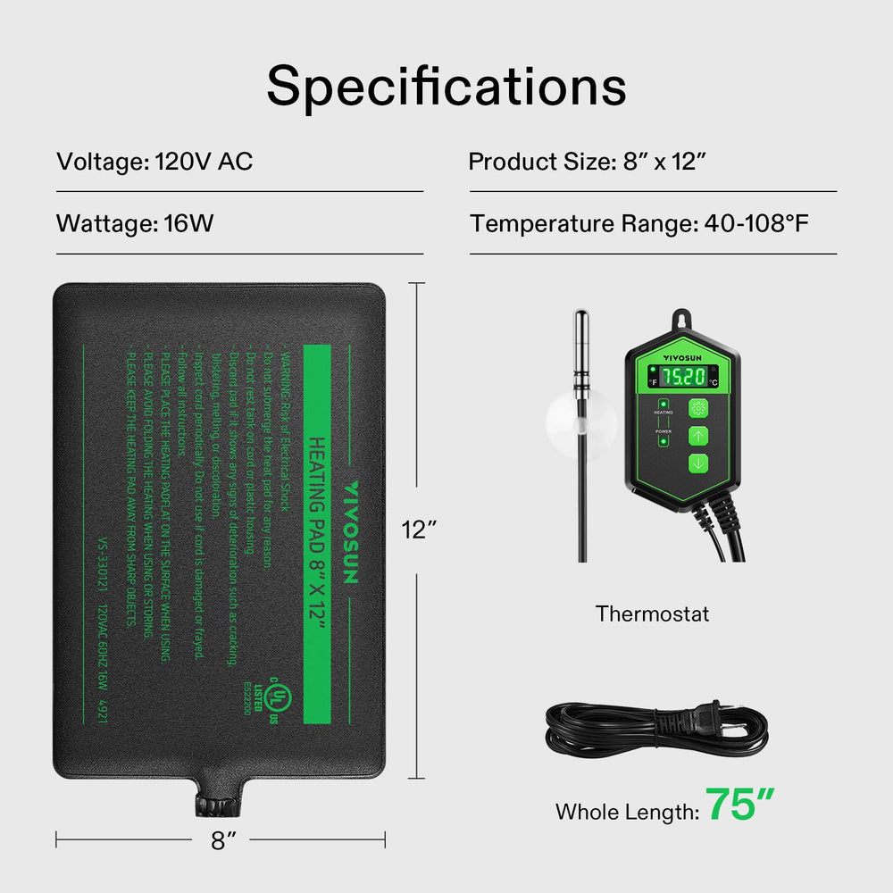 VIVOSUN durable insulated membrane protects pets while heating.