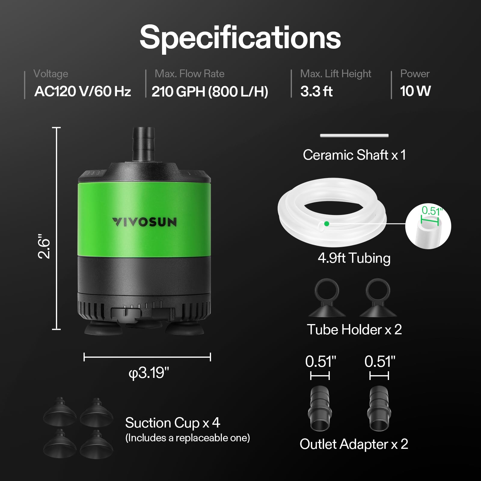 VIVOSUN four suction cups for secure installation