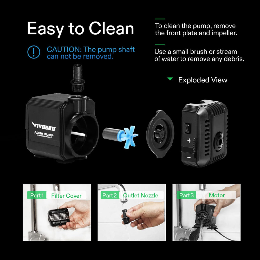 VIVOSUN adjustable outlet positions support custom water flow setup.