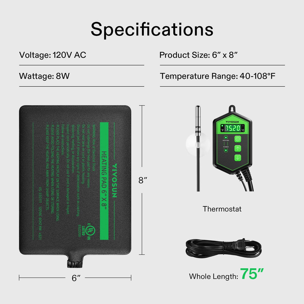 VIVOSUN reinforced heating membrane ensures durable, even heat distribution