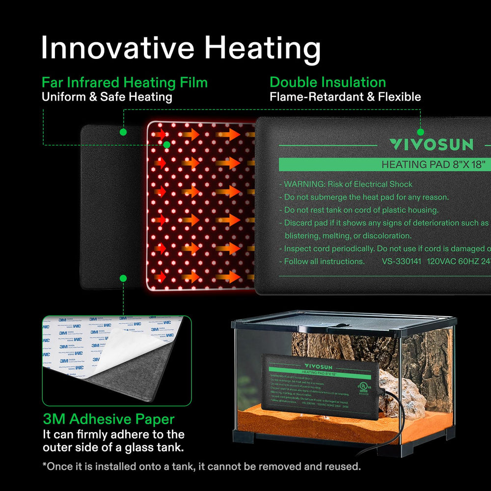 VIVOSUN reptile heating pad thermostat setup demonstrates precise temperature control