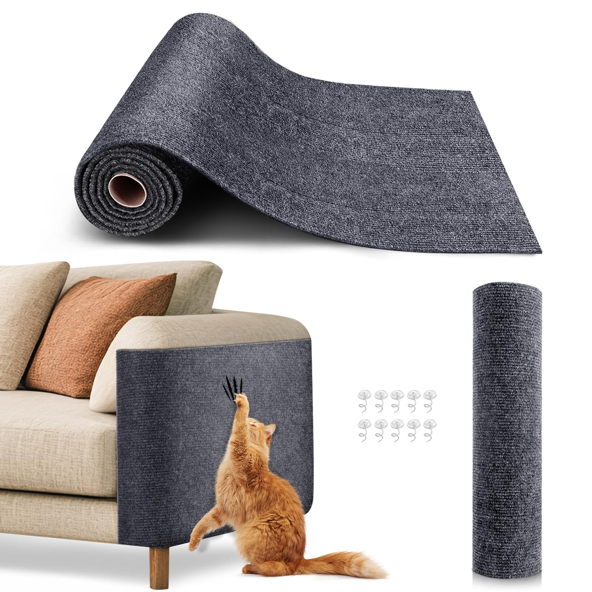 VIVOYAN cat scratch protector covers cat tower, shielding furniture from claws and wear.