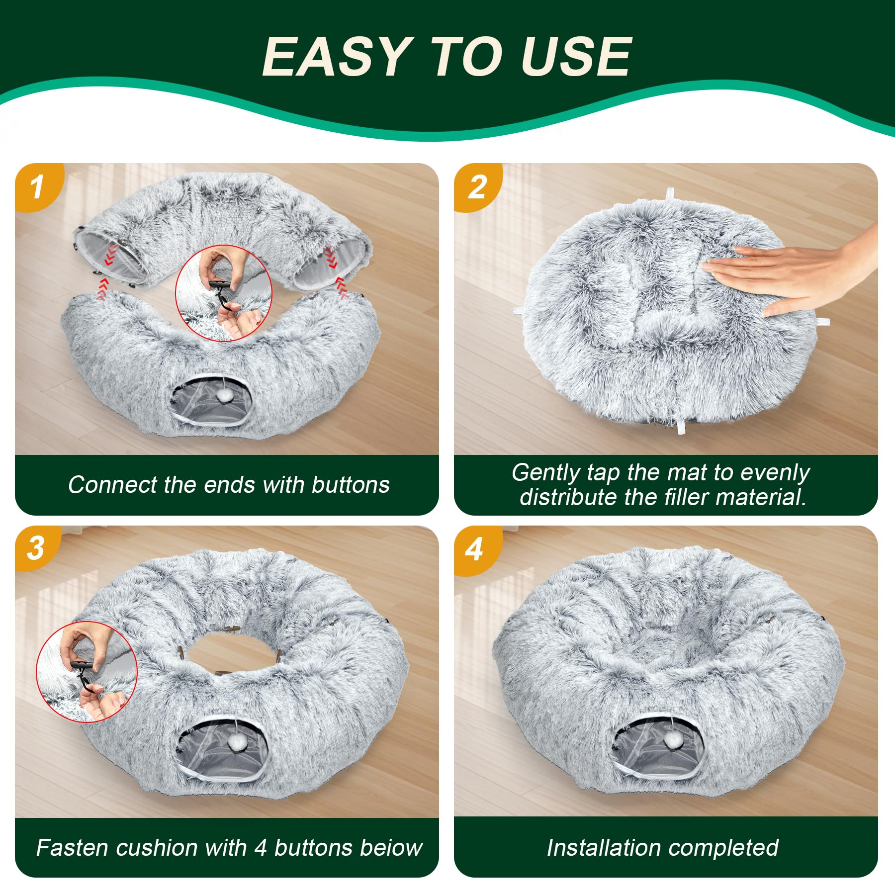 VIVOYAN cat tunnel durable materials showcase scratch- and bite-resistance