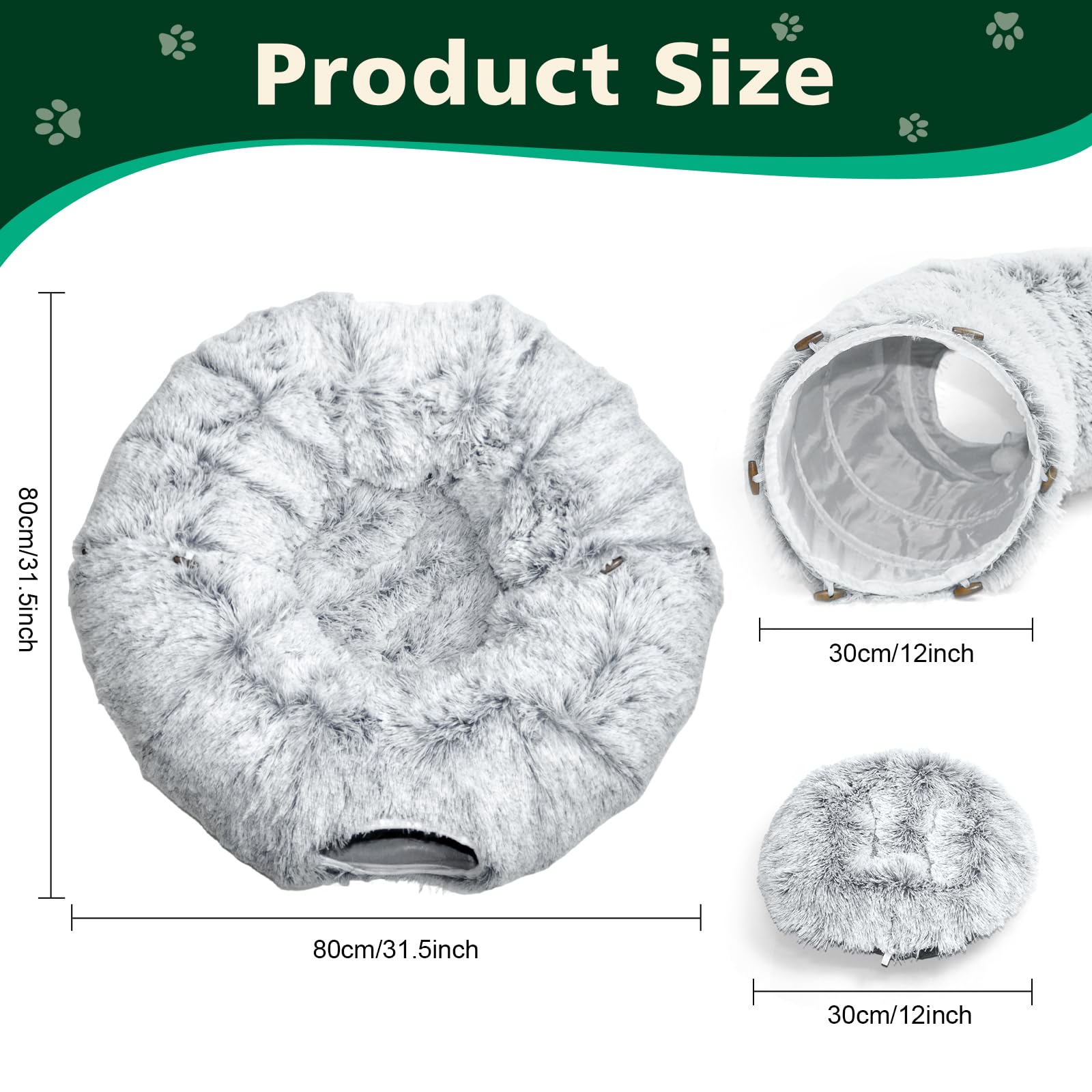 VIVOYAN cat tunnel hanging balls detail for interactive hunting and curiosity