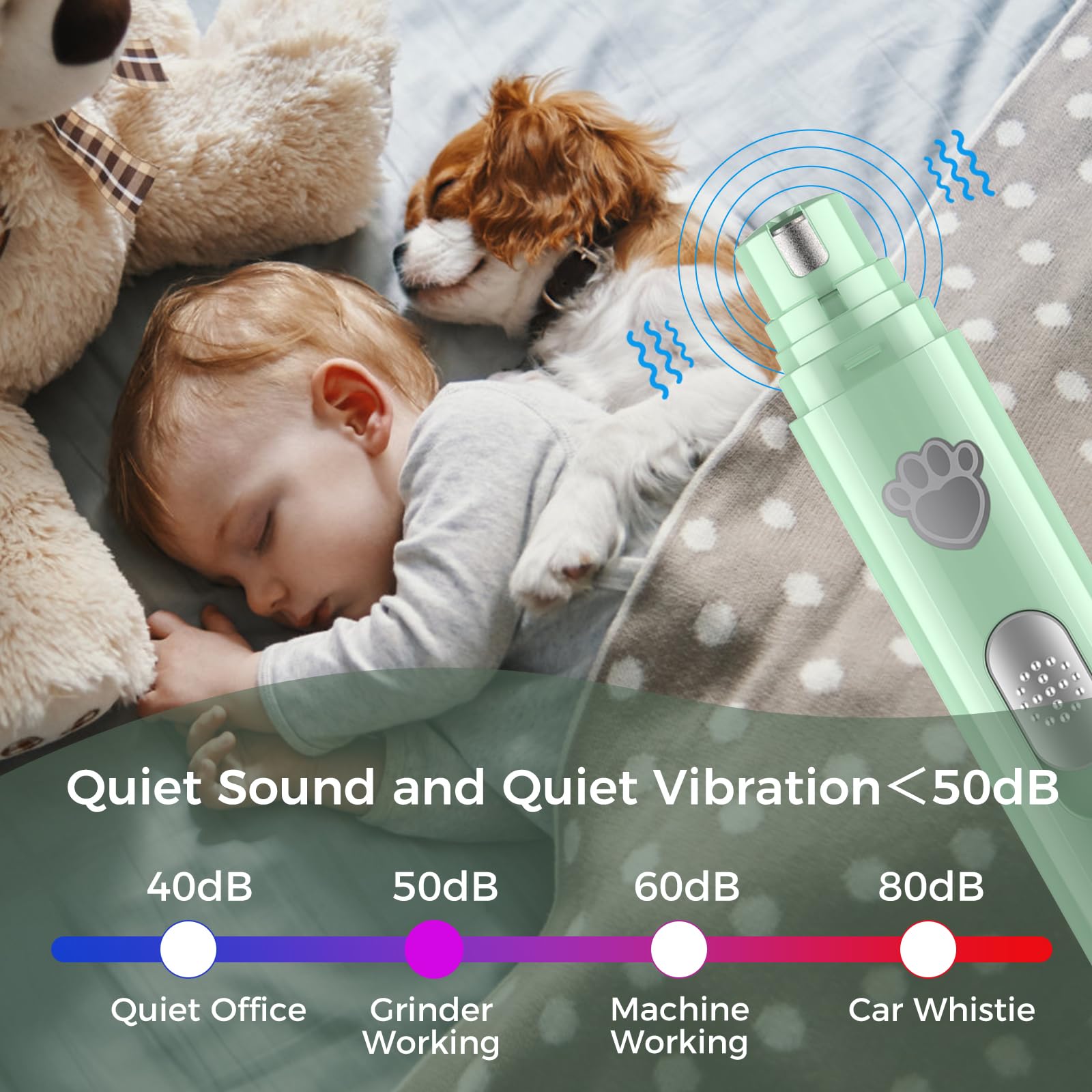 VIWIK dog nail grinder cordless design offers portable grooming anywhere