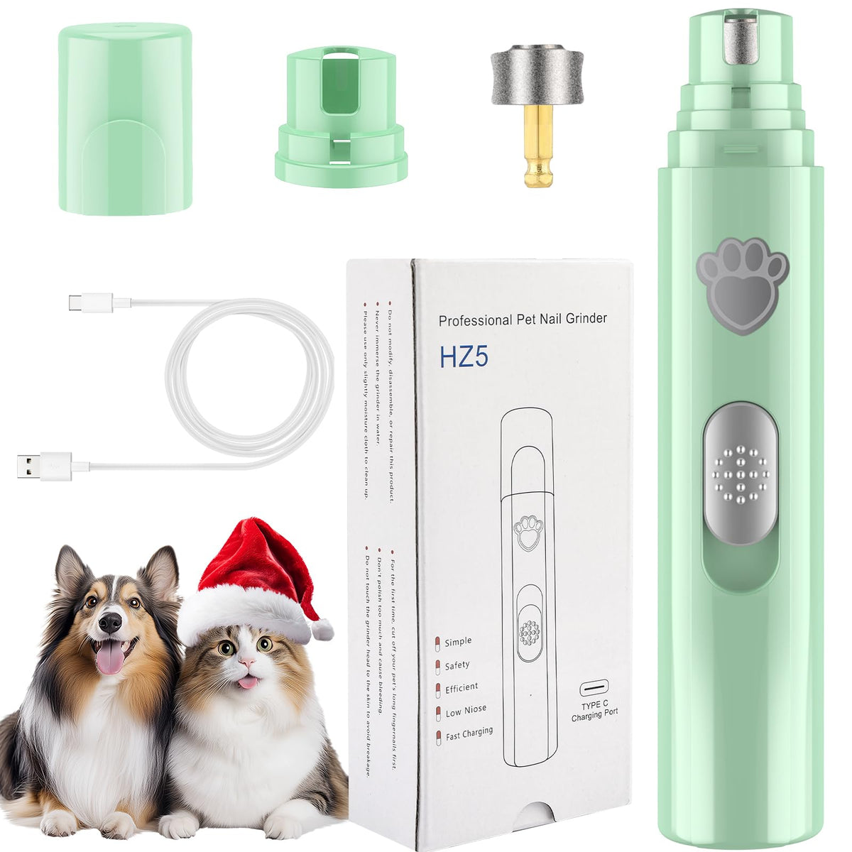 VIWIK dog nail grinder quiet motor enables stress-free at-home grooming