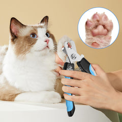 VIWIK blade closeup blue shows sharp, durable stainless steel for thick claws.