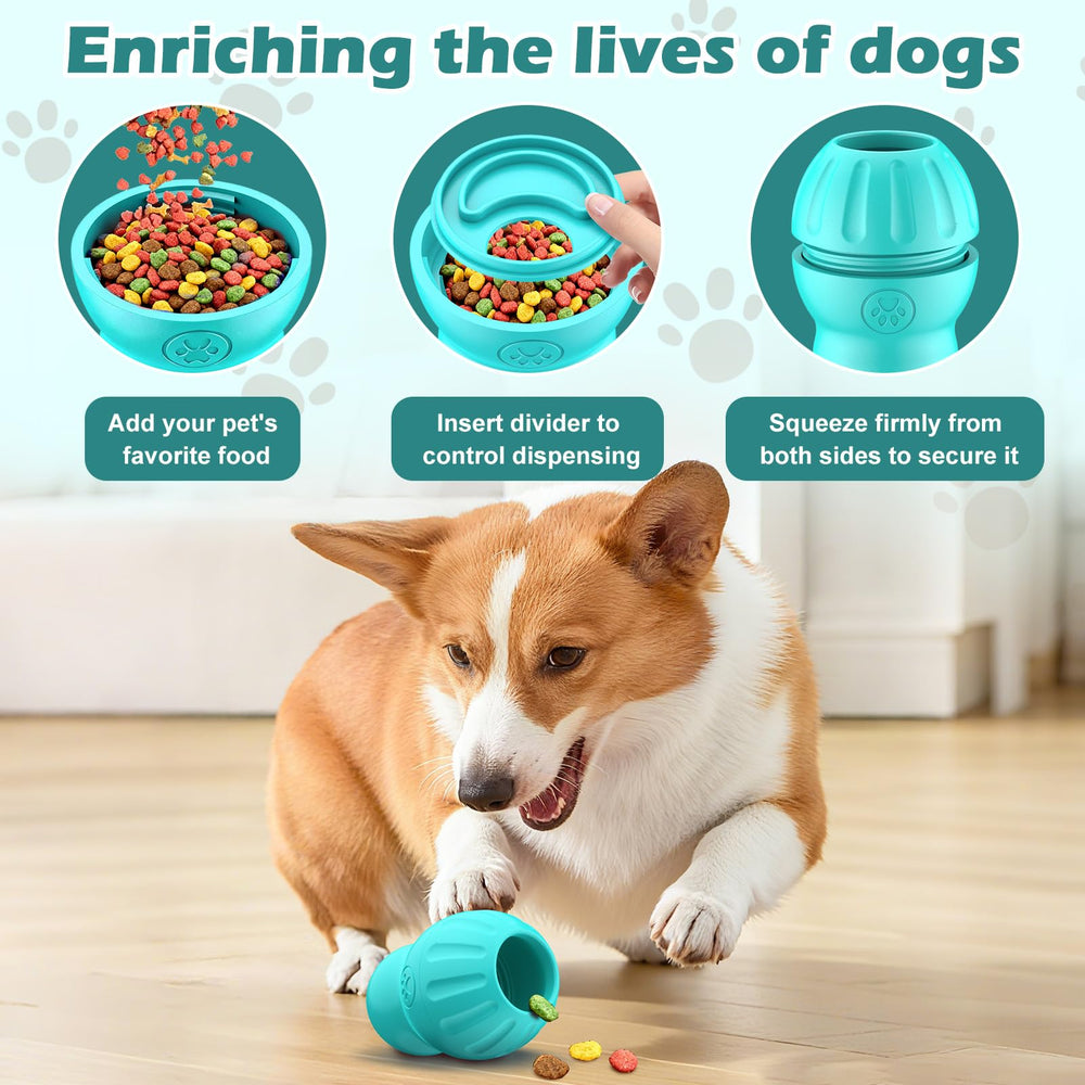 VIWIK Dog Puzzle Toy rolls to reveal treats, encouraging slow feeding.