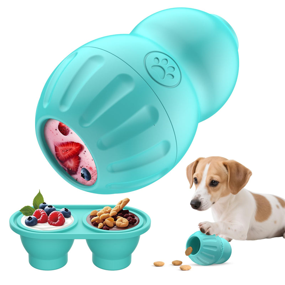 VIWIK Frozen Treat Dog Toy blue with fillable tray for slow, engaging treats.