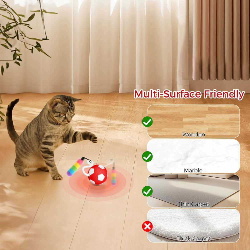 VIWIK interactive cat toy slow mode green light offers smooth play on hard floors