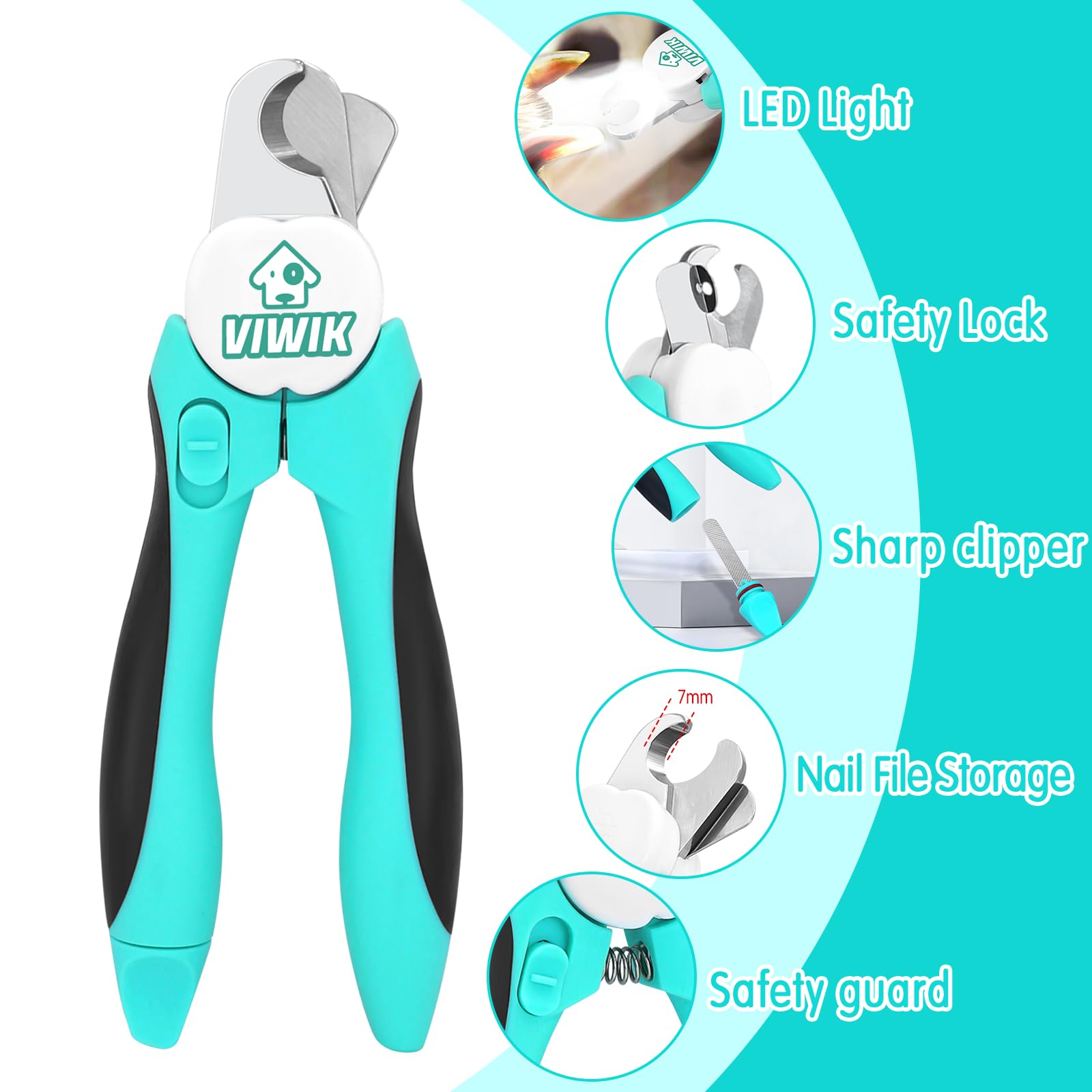 VIWIK safety guard prevents overcutting during nail trims.