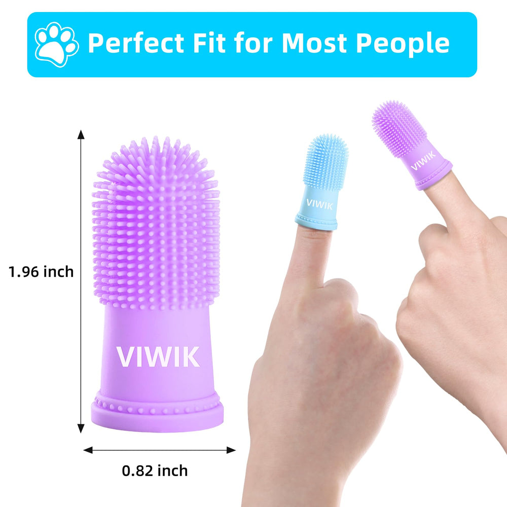 VIWIK close-up of soft bristles on a pet toothbrush for gentle brushing