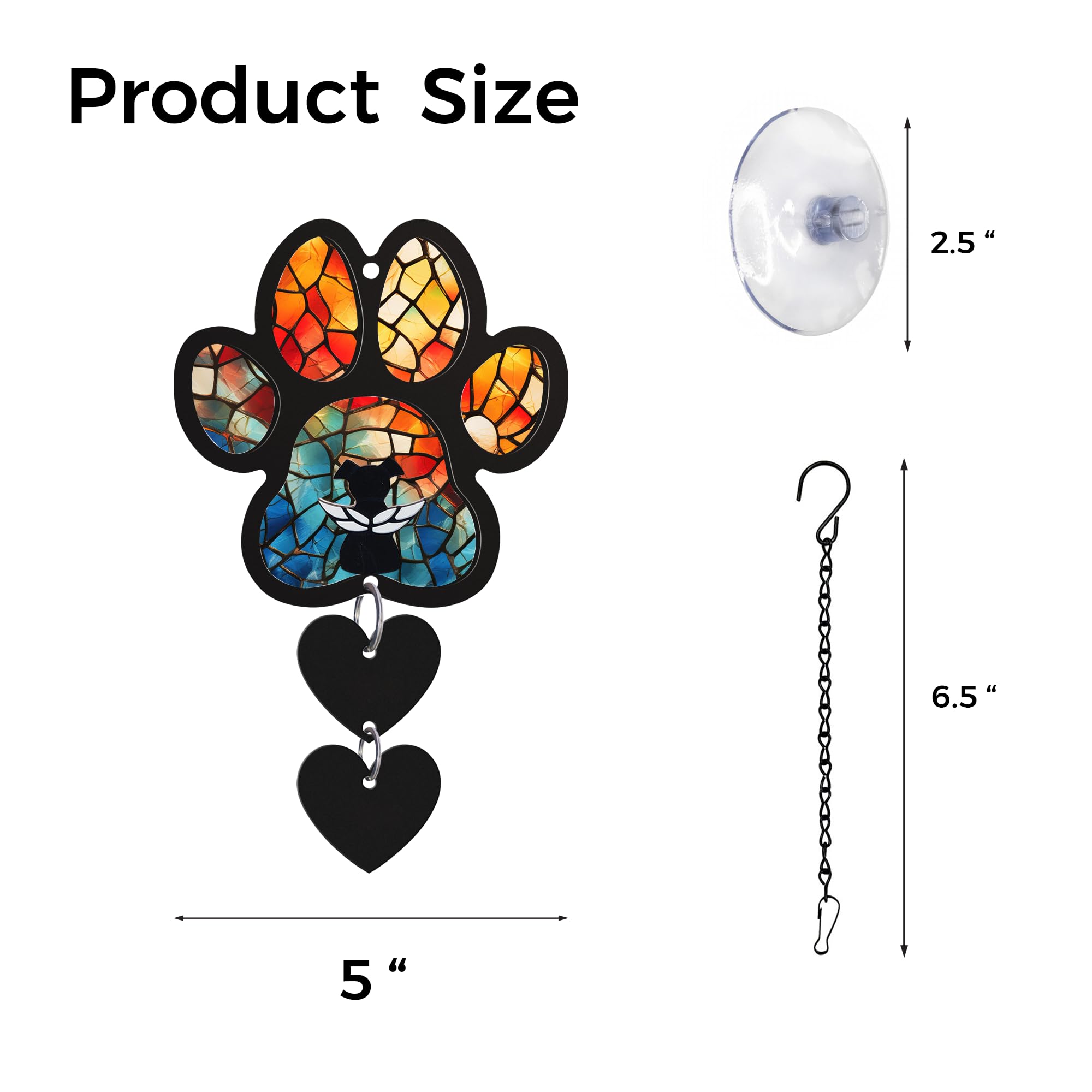 Viwoody DIY Dog Angel Memorial Suncatcher includes customizable heart charms for personal sentiment