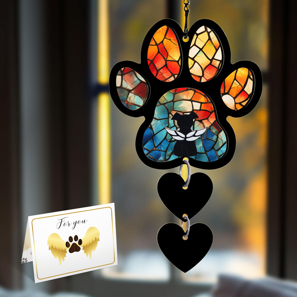 Viwoody DIY Dog Angel Memorial Suncatcher with pawprint design for lasting remembrance