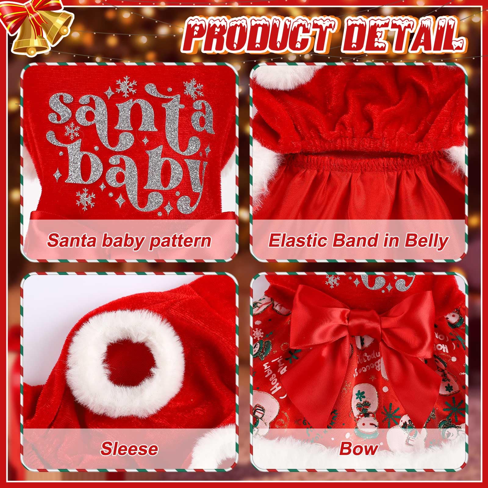 Vixpyzz L dog christmas dress color contrast highlights three-color set