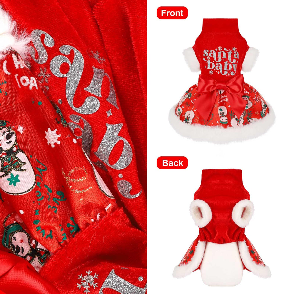 Vixpyzz L dog christmas dress packaged set of 3 colors for variety