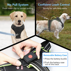 Vizbrite dog harness adjustable straps ensure a snug, comfortable fit.
