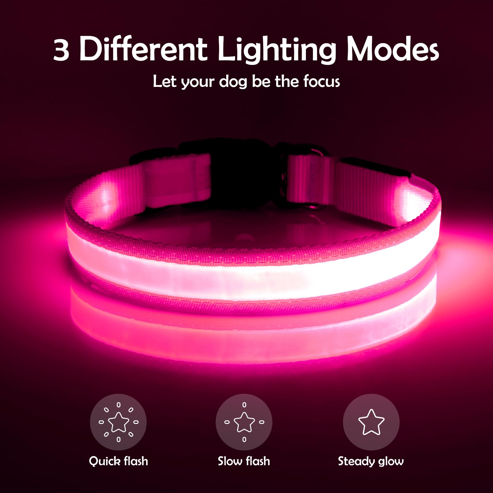 Vizpet collar LED con fibra óptica plana mejora la identificación de tu perro.