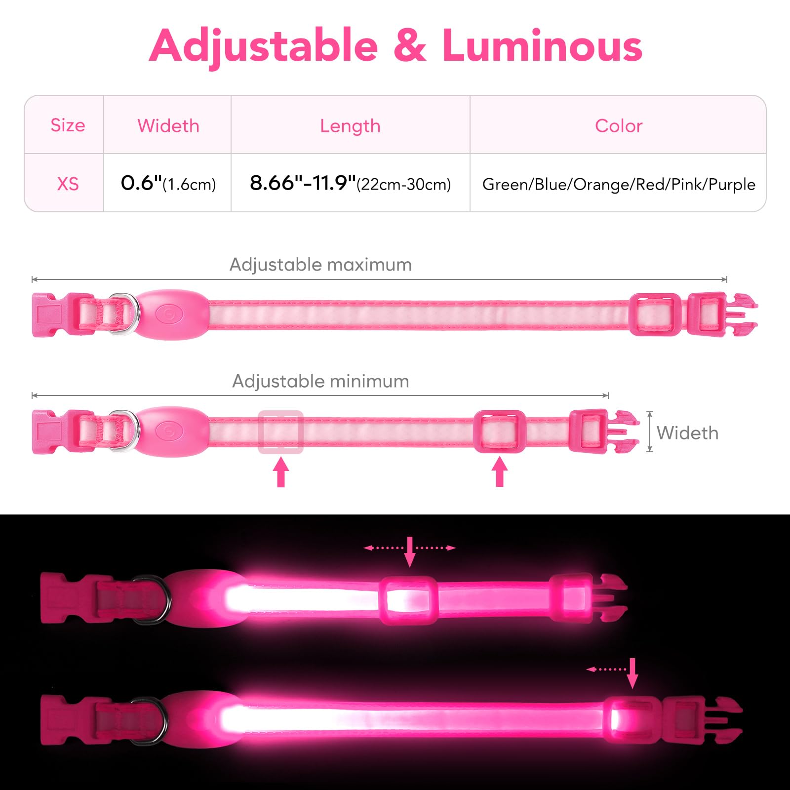 Vizpet two light modes improve visibility in low light.