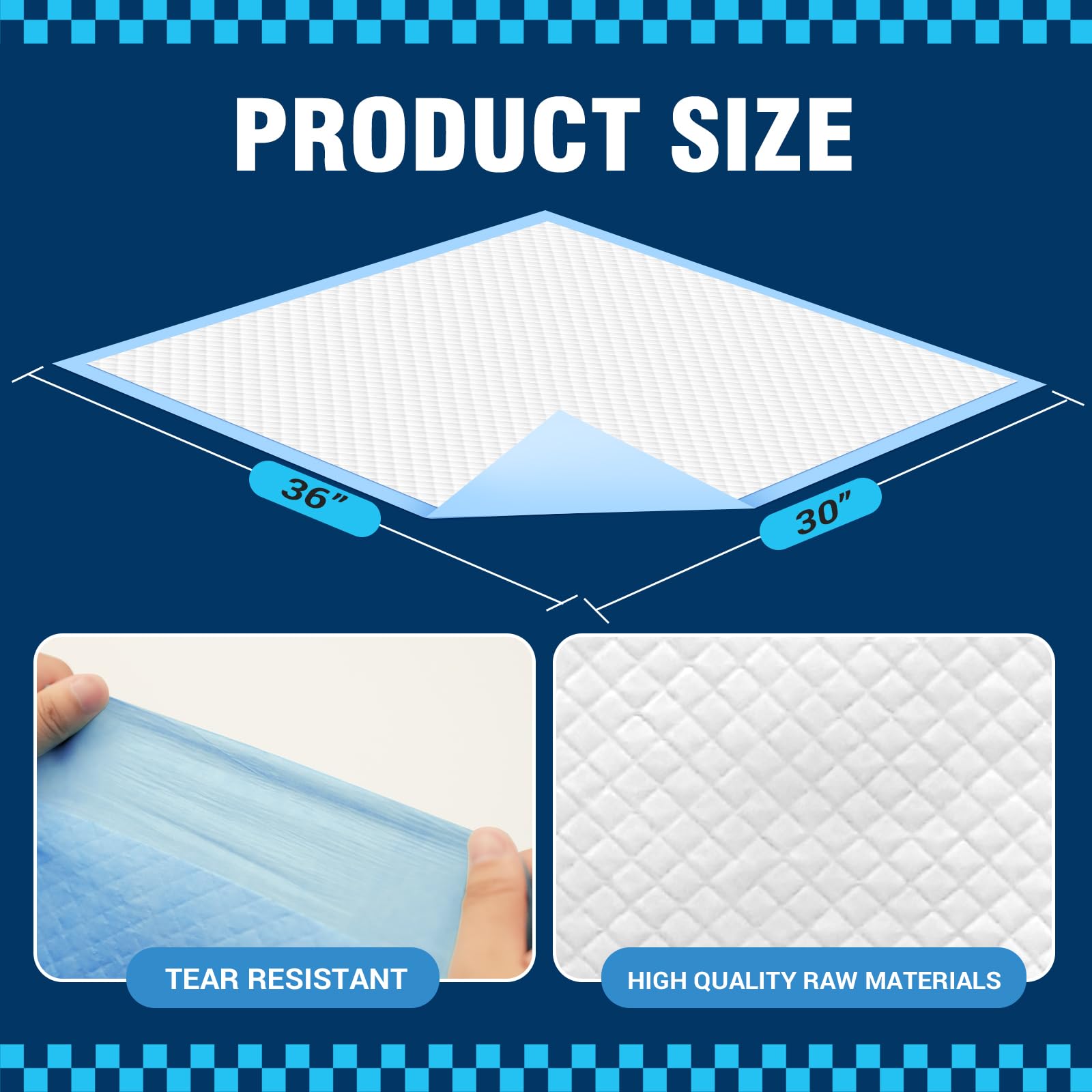 VJJ Puppy Pads XL disposable-pads close-up emphasizes single-use convenience.