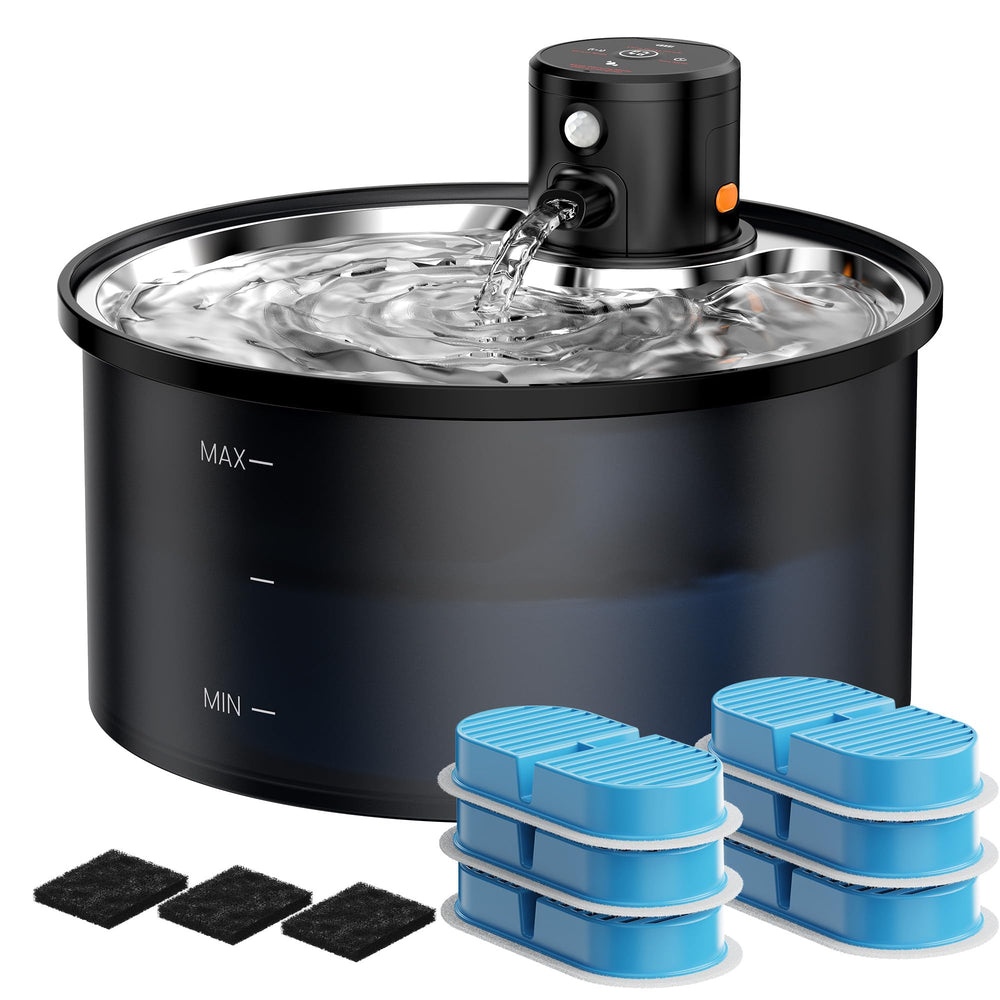 VKIMISS wireless cat water fountain assembled for flexible home placement.
