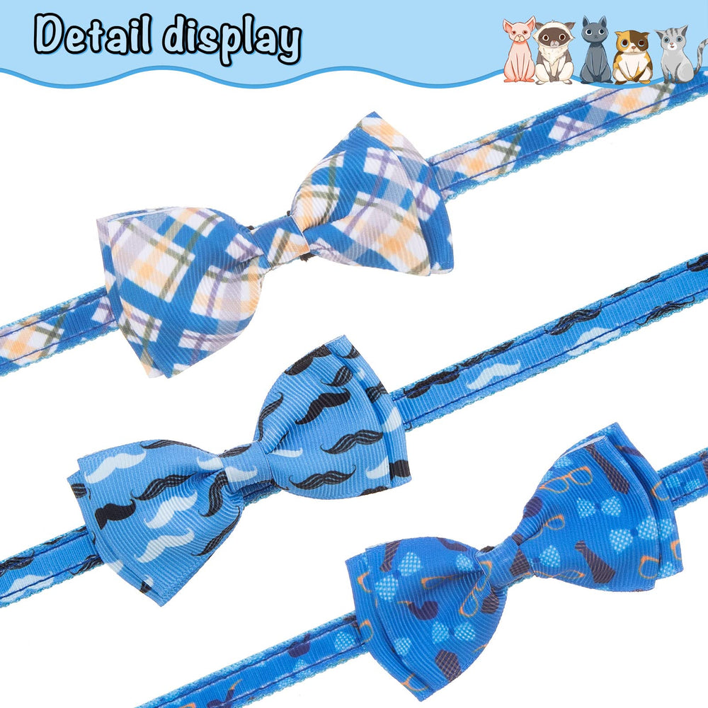 VKPETFR 3-pack cat collars with safety buckle for versatile styling.