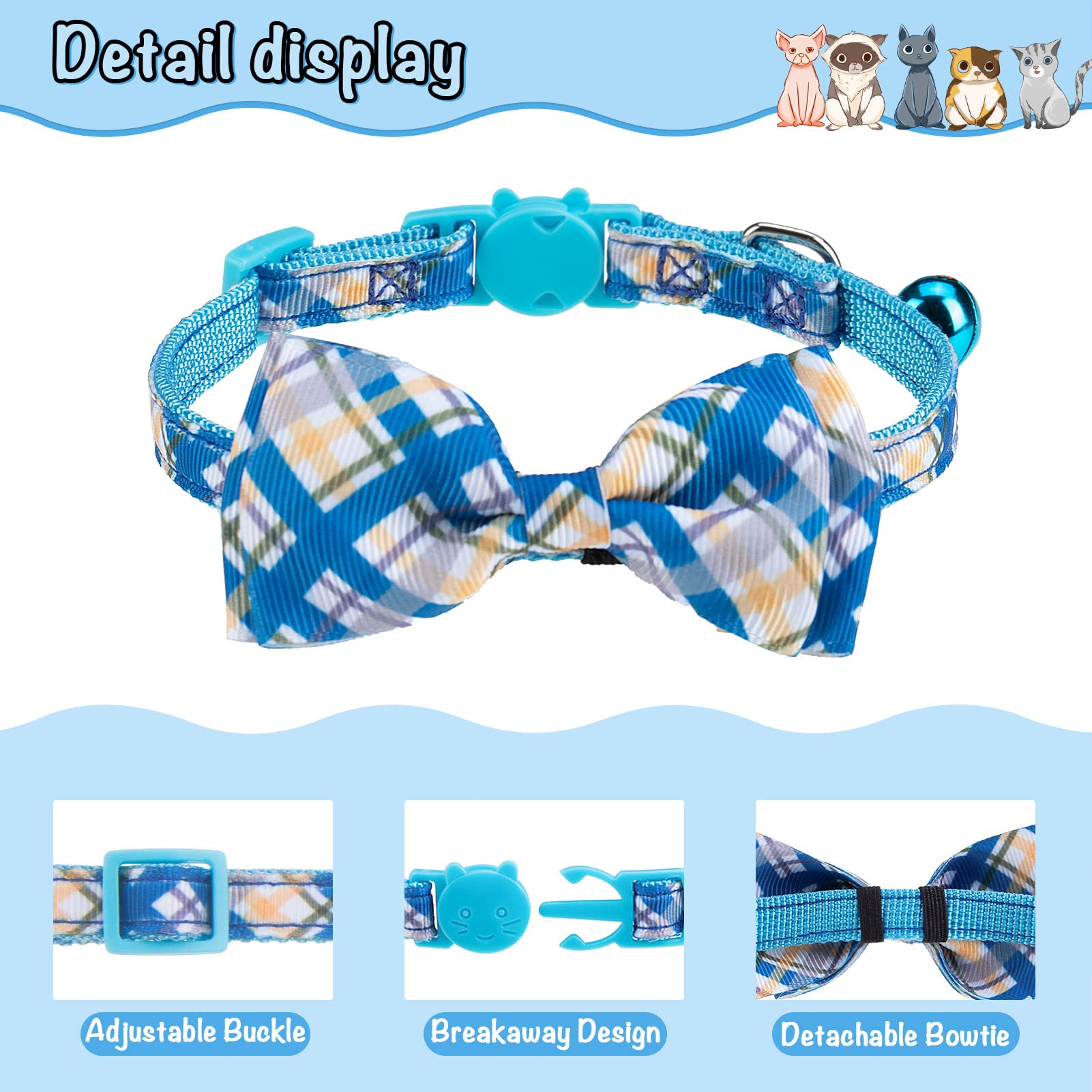 VKPETFR patterned polyester collar set adds style and visibility.